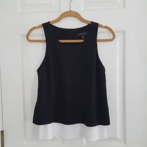 Banana Republic Black White Tiered Top Zipper XS/S